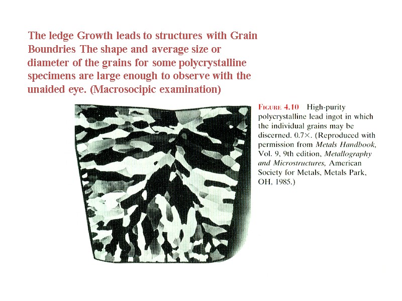 The ledge Growth leads to structures with Grain Boundries The shape and average size